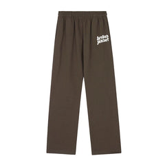 Broken Planet Brown Logo Wide Leg Sweatpants