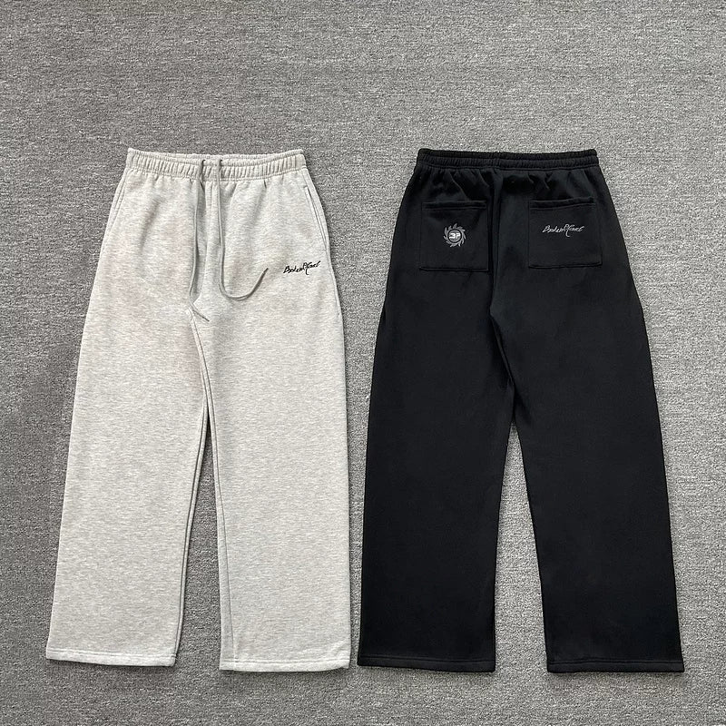 Broken Planet Script Logo Wide Leg Sweatpants - 2 Colors Available